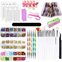 HEPAZ Nail Art Design Kit-83 Piezas Nail Art Kit Herramientas-15pcs Pinceles 30pcs Rollos de Cintas Adhesivas Uñas-5pcs…